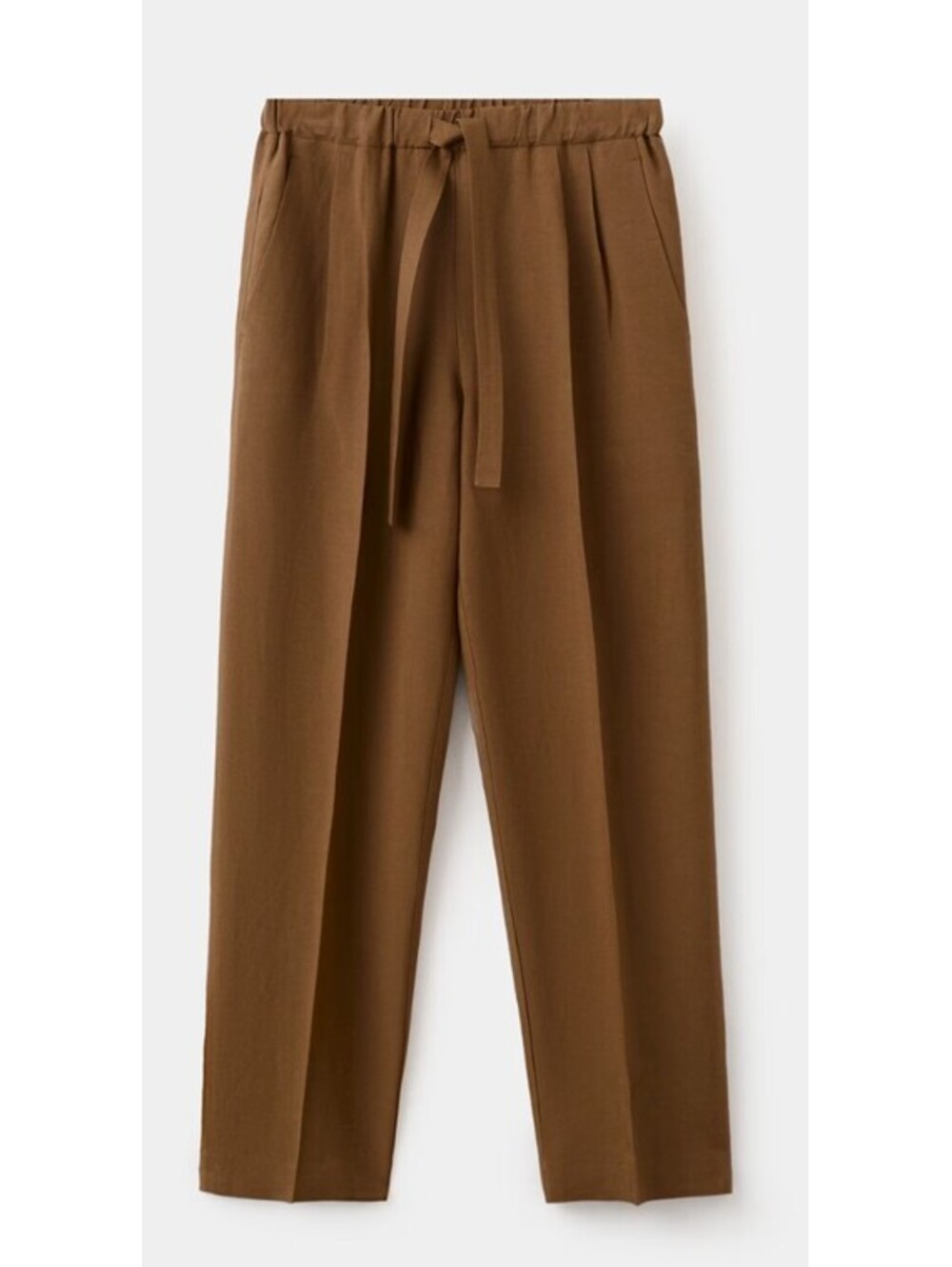 MANGO Linen suit pants with elastic waistband